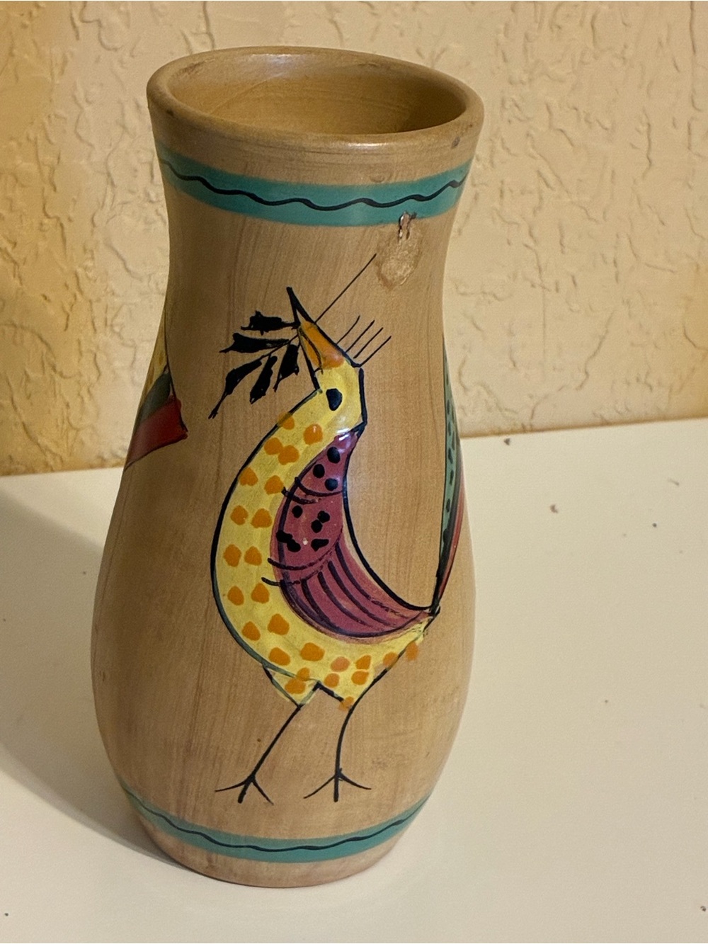 Vintage FLORENTINE ORIGINAL POTTERY HAND PAINTED VASE Made in ITALY